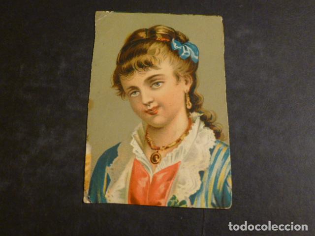 Coleccionismo cromos antiguos: DAMA CON LAZO CROMO SIGLO XIX - Foto 1