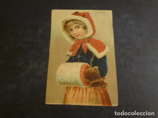 Coleccionismo cromos antiguos: NI&Ntilde;A CON GORRO CROMO SIGLO XIX - Foto 1