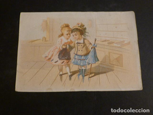 Colecionismo Cromos antigos: NI&Ntilde;OS ESCENA BUC&Oacute;LICA CROMO SIGLO XIX