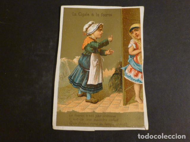 Coleccionismo cromos antiguos: NI&Ntilde;AS REPRESENTANDO F&Aacute;BULA CROMO SIGLO XIX - Foto 1