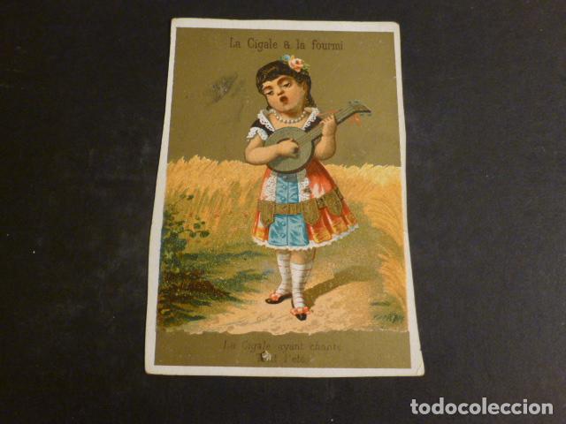 Coleccionismo cromos antiguos: NI&Ntilde;A REPRESENTANDO F&Aacute;BULA CROMO SIGLO XIX