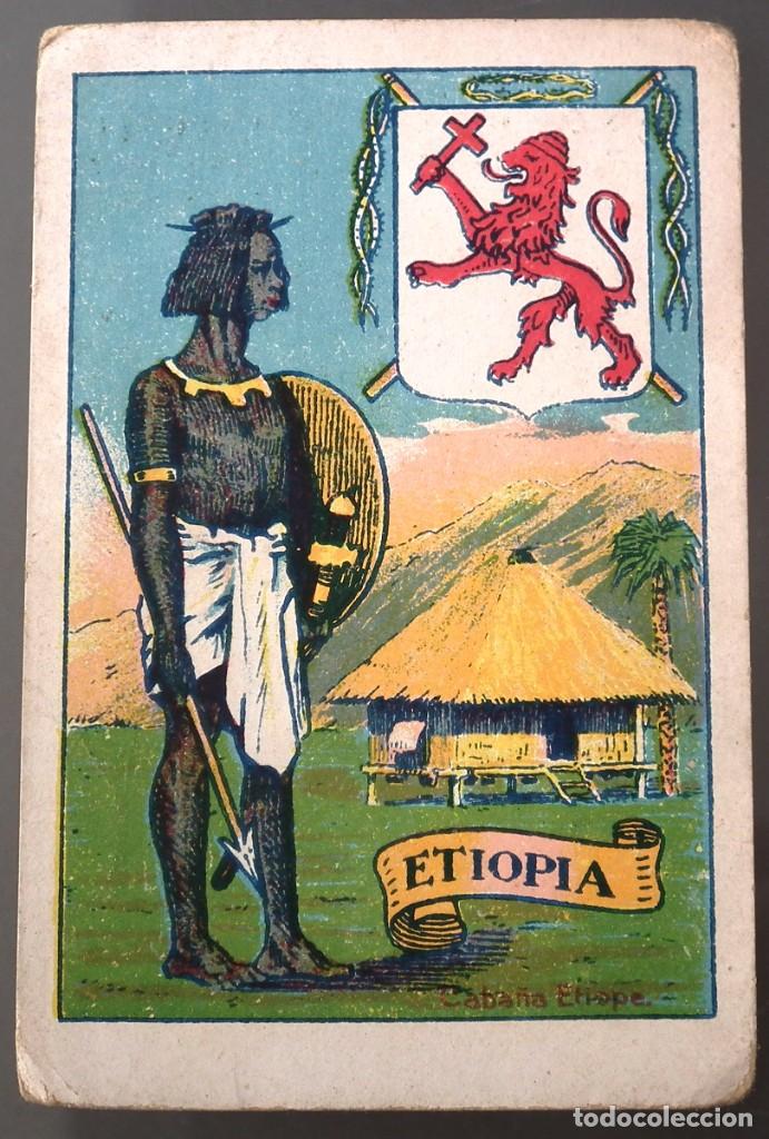 Coleccionismo cromos antiguos: CROMO ESCUDOS, UNIFORMES Y EDIFICIOS NACIONALES - ETIOP&Iacute;A - Foto 1
