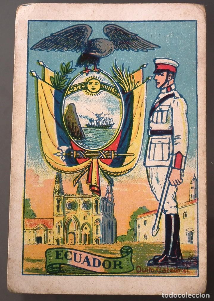 Coleccionismo cromos antiguos: CROMO ESCUDOS, UNIFORMES Y EDIFICIOS NACIONALES - ECUADOR - Foto 1