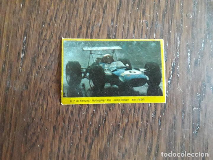 Coleccionismo cromos antiguos: cromo-pegatina de danone de formula 1, G.P. de Alemania 1968, Jackie Stewart. Matra MS10