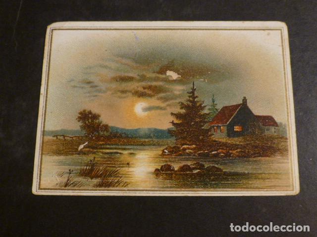 Collectable Antique Stickers: PUESTA DE SOL INVERNAL ANTIGUO CROMO
