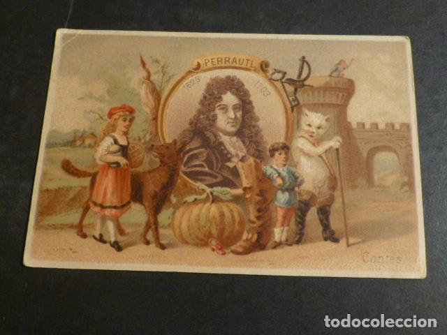 Colecionismo Cromos antigos: RETRATO DE PERRAULT ANTIGUO CROMO
