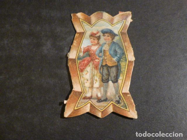 Collezionismo Figurine antiche: PAREJA ELEGANTE ANTIGUO CROMO