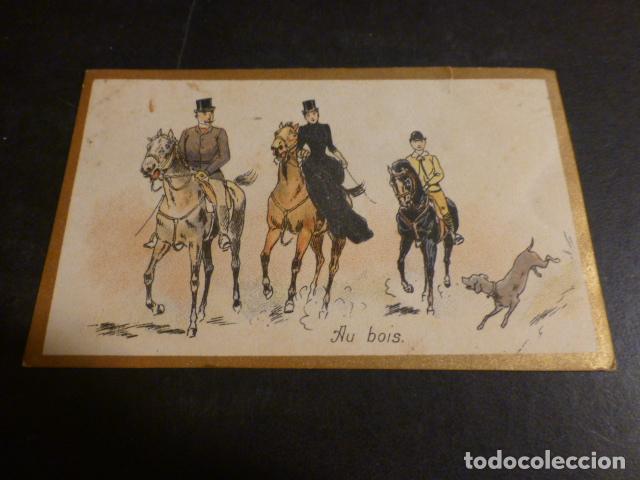 Coleccionismo cromos antiguos: ESCENA DE CAZA ANTIGUO CROMO - Foto 1