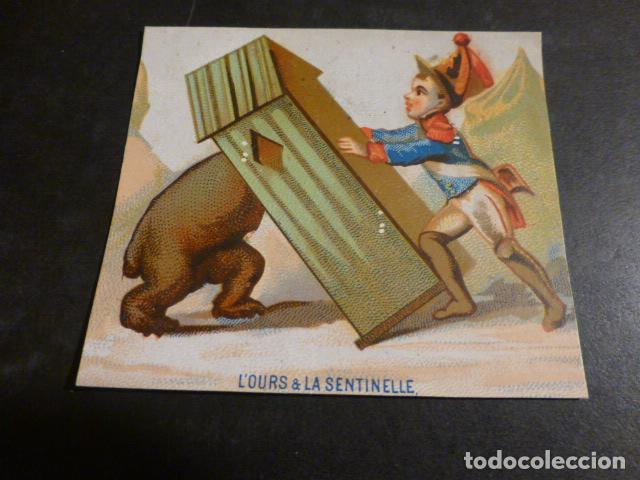 Collezionismo Figurine antiche: GUARDIA ATRAPANDO UN OSO ANTIGUO CROMO
