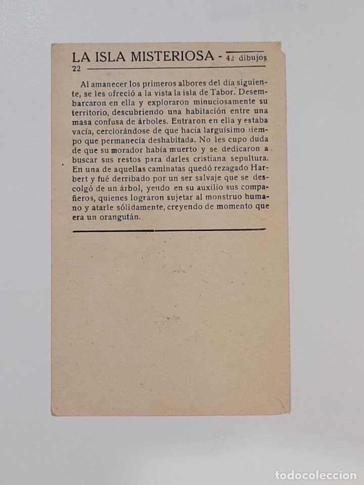 Coleccionismo cromos antiguos: CROMO NUMERO 22 LA ISLA MISTERIOSA - Foto 2