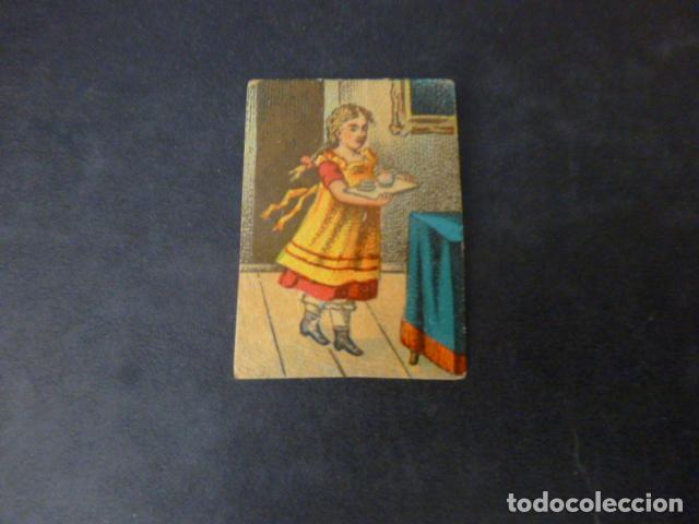 Colecionismo Cromos antigos: NI&Ntilde;A SIRVIENTA CROMO SIGLO XIX