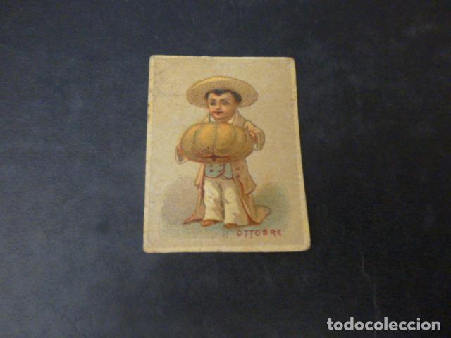 Collectable Antique Stickers: NI&Ntilde;O CON CALABAZA CROMO SIGLO XIX