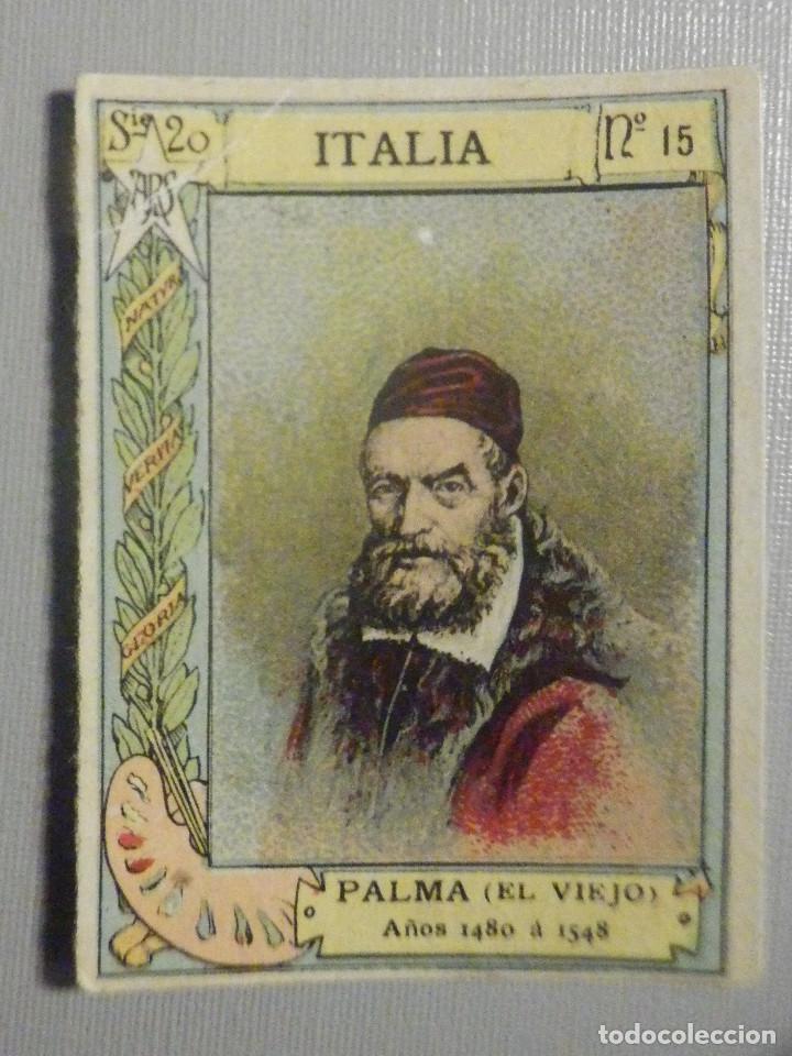 Coleccionismo cromos antiguos: CROMO FOTOTIPIA CAJAS DE CERILLAS N&ordm; 15 SERIE 20 - Palma el viejo - Pintores