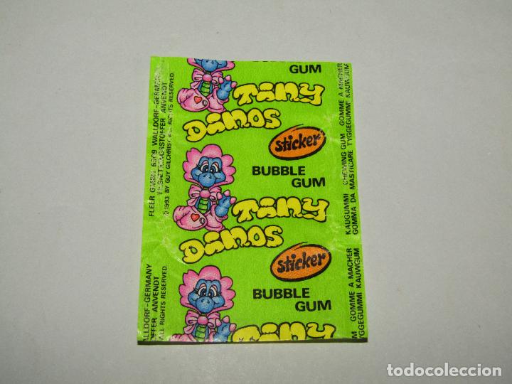 Coleccionismo cromos antiguos: Antiguo Envoltorio de Chicle TINY DINOS - A&ntilde;o 1993 - Foto 2
