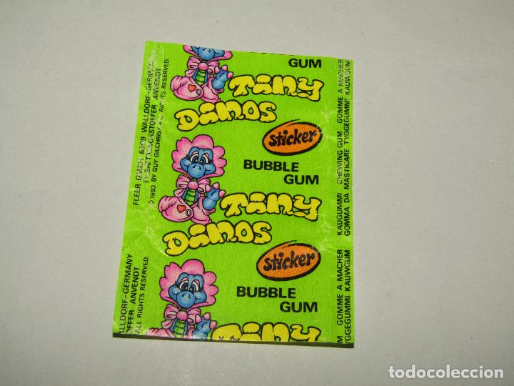 Coleccionismo cromos antiguos: Antiguo Envoltorio de Chicle TINY DINOS - A&ntilde;o 1993 - Foto 1