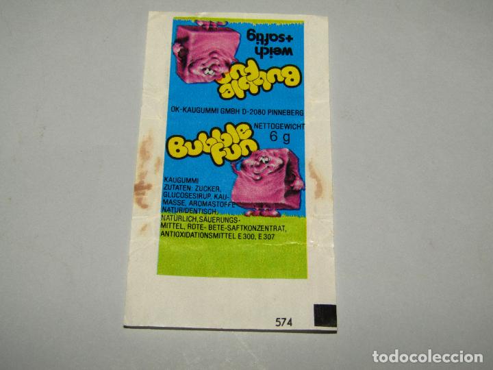 Coleccionismo cromos antiguos: Antiguo Envoltorio de Chicle BUBBLE FUN - Foto 1