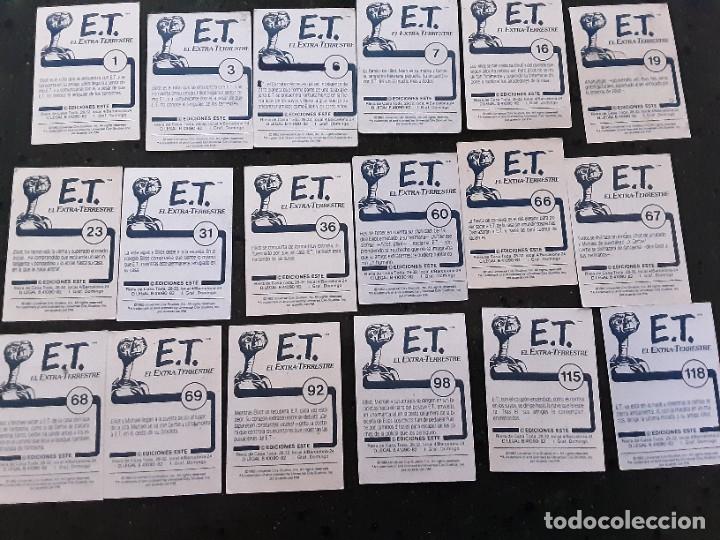 Coleccionismo cromos antiguos: 18 CROMOS SIN PEGAR, E.T. EL EXTRA-TERRESTRE, EDICIONES ESTE 1982 - Foto 2