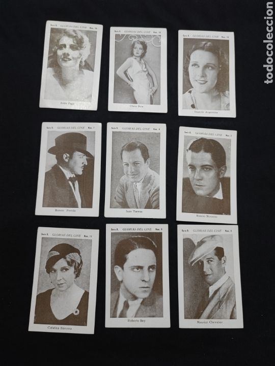 Coleccionismo Cromos antiguos: Lote 9 cromos antiguos cine GLORIAS DEL CINE ,ref 105.40