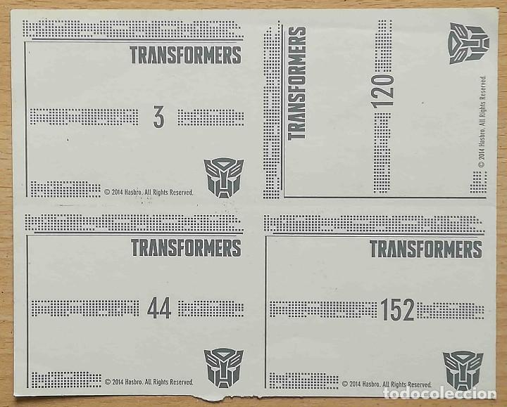 Coleccionismo cromos antiguos: L&aacute;mina con 4 cromos Transformers - Foto 2