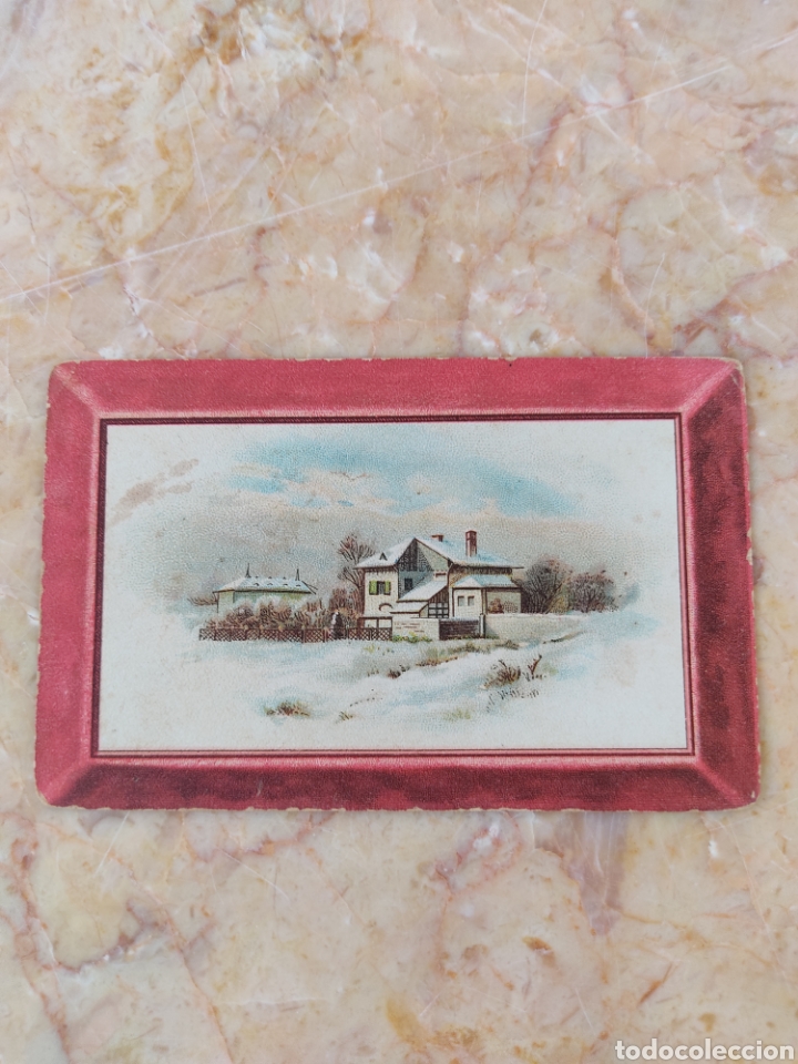 Coleccionismo Cromos antiguos: Cromo Casa Amatller Barcelona Paisaje Marco ROJO