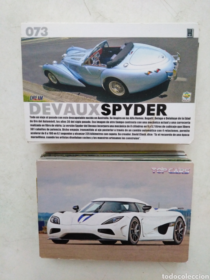 Coleccionismo Cromos antiguos: Lote de 103 CROMOS TOP CARS MC SPORT ( todos diferentes ) 12.50 X 8.50 cm