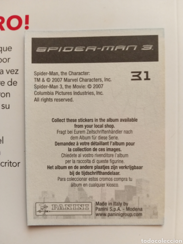Coleccionismo cromos antiguos: Cromo Spiderman 3 n&deg; 31 - Foto 2