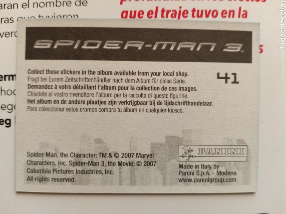 Coleccionismo cromos antiguos: Cromo Spiderman 3 n&deg; 41 - Foto 2