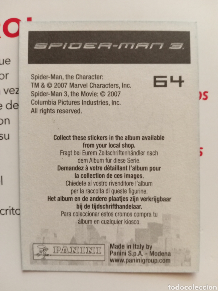 Coleccionismo cromos antiguos: Cromo Spiderman 3 n&deg; 64 - Foto 2