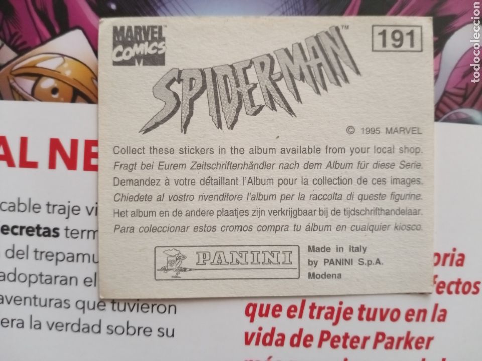 Coleccionismo cromos antiguos: Cromo Spiderman 191 - Foto 2