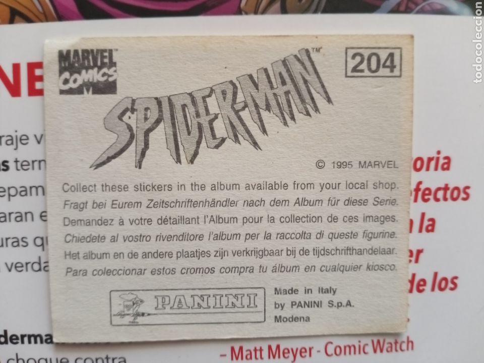 Coleccionismo cromos antiguos: Cromo Spiderman 204 - Foto 2
