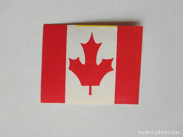 Sammeln alte Sammelbilder: ANTIGUO CROMO PEGATINA COLECCION Y EDITORIAL DESCONOCIDA BANDERA PAIS N&ordm; 127 CANADA