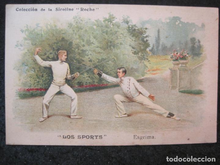 Coleccionismo Cromos antiguos: ESGRIMA-LOS SPORTS-COLECCION DE LA SIRONE ROCHE-CROMO PUBLICIDAD-VER FOTOS-(84.360)