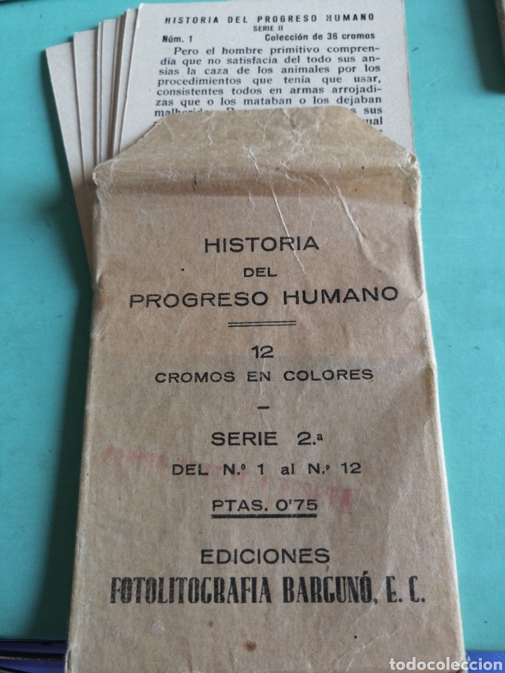 Coleccionismo cromos antiguos: Coleccion de cromos HISTORIA DEL PROGRESO HUMANO Serie 2a (del 1 al 12) - Foto 1