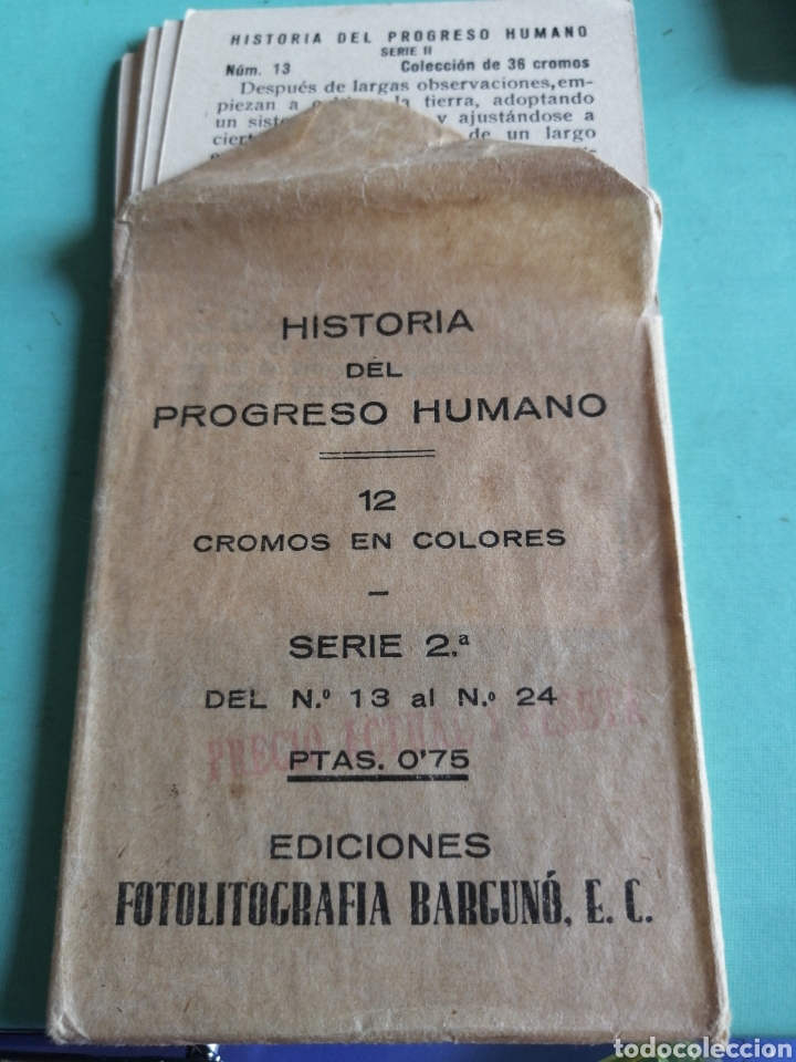 Coleccionismo cromos antiguos: Coleccion de cromos HISTORIA DEL PROGRESO HUMANO SERIE 2a (del 13 al 24) - Foto 1