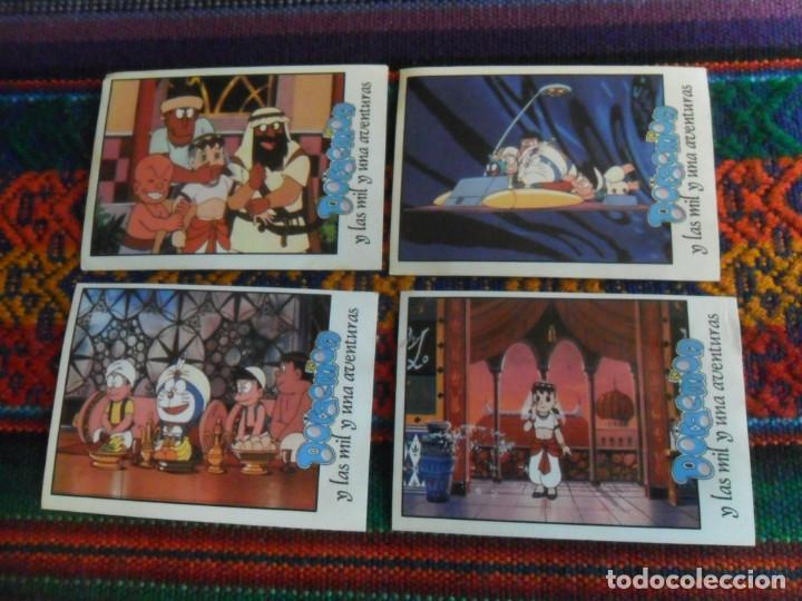 Coleccionismo cromos antiguos: 4 CROMO NUNCA PEGADO PROMOCIONAL ESTRENO PEL&Iacute;CULA DORAEMON Y LAS MIL Y UNA AVENTURAS. PANINI 1991.