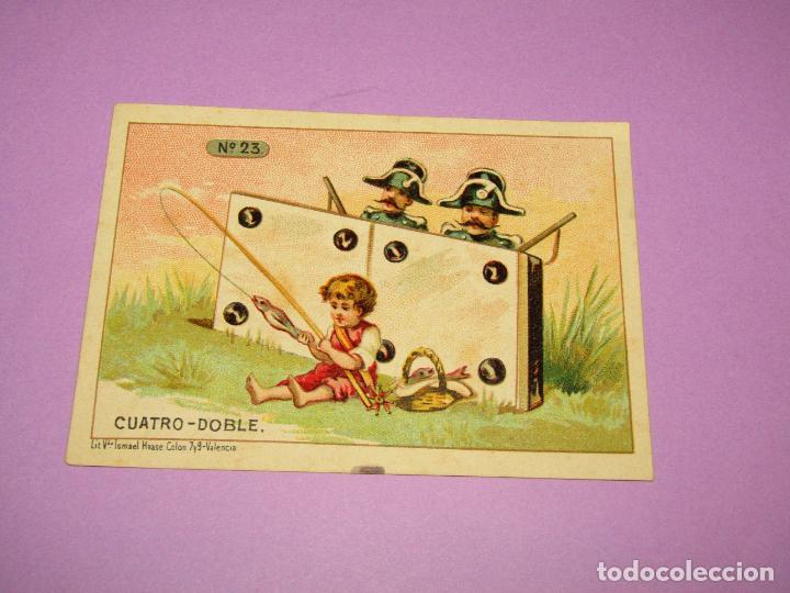 Coleccionismo Cromos antiguos: Antiguo Cromo Litografiado Grande CUATRO CUATRO N&ordm; 23 del Domin&oacute; de Chocolates EL BARCO