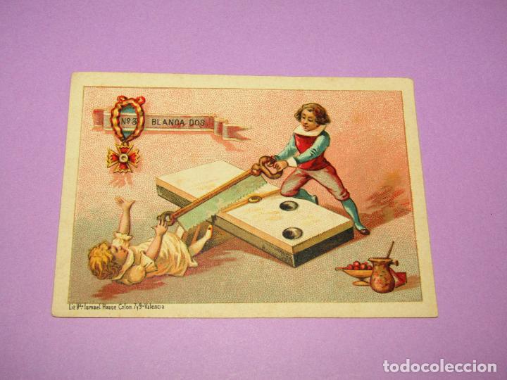 Coleccionismo Cromos antiguos: Antiguo Cromo Litografiado Grande BLANCA DOS N&ordm; 3 del Domin&oacute; de Chocolates EL BARCO