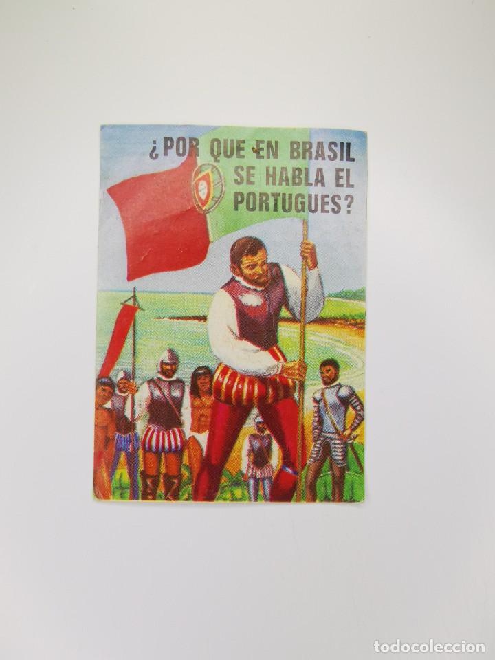 Colecionismo Cromos antigos: CROMO SIN PEGAR DEL ALBUM BIMBO EL PORQUE DE LAS COSAS 3 32 POR QUE EN BRASIL SE HABLA PORTUGUES
