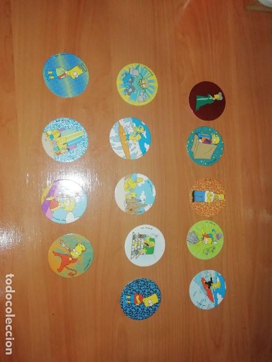 Coleccionismo cromos antiguos: Lote 12. 14 Tazos de los Simpson - Foto 1