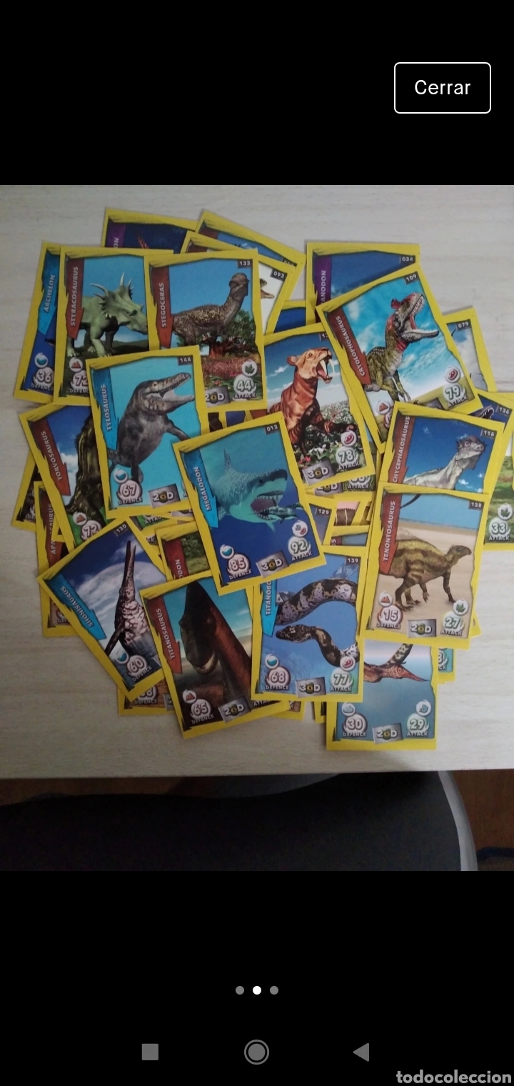 Coleccionismo cromos antiguos: Lote de 129 cromos y cartas dinosaurs - Foto 2