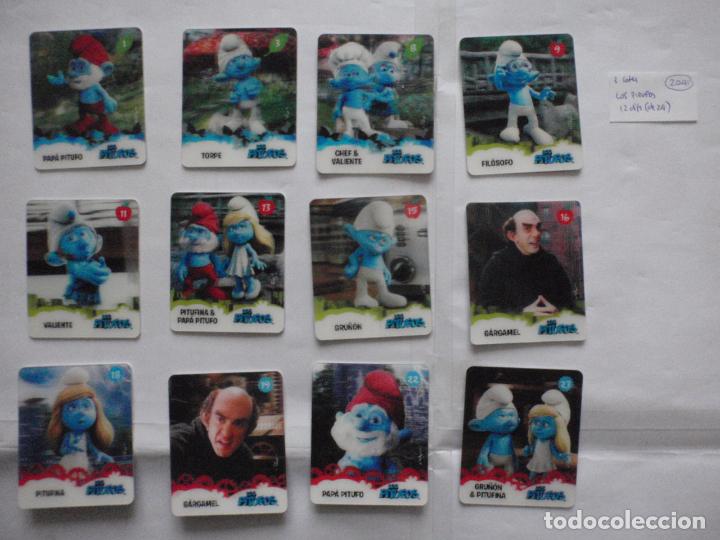Coleccionismo cromos antiguos: Lote 12 cromos de pl&aacute;stico duro de LOS PITUFOS a&ntilde;o 2011 - Foto 1