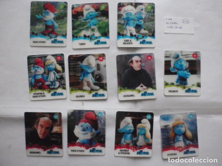 Coleccionismo cromos antiguos: Lote 11 cromos de pl&aacute;stico duro de LOS PITUFOS a&ntilde;o 2011 - Foto 1