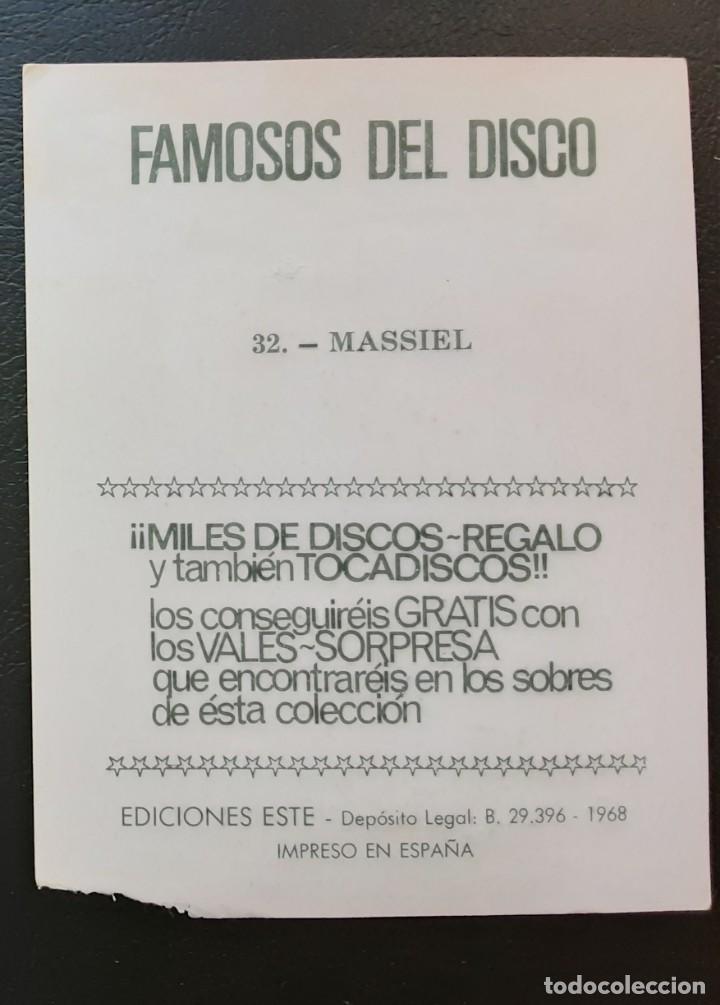 Coleccionismo cromos antiguos: FAMOSOS DEL DISCO EDICIONES ESTE, NUMERO 32 MASSIEL - Foto 2
