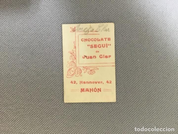 Coleccionismo cromos antiguos: ANTIGUO CROMO DE CHOCOLATE SEGUI - Foto 2