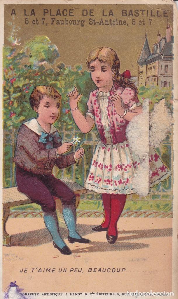 Coleccionismo cromos antiguos: cromo a la place de la Bastilla Paris Francia finales siglo XIX 6x10,5 ctms.