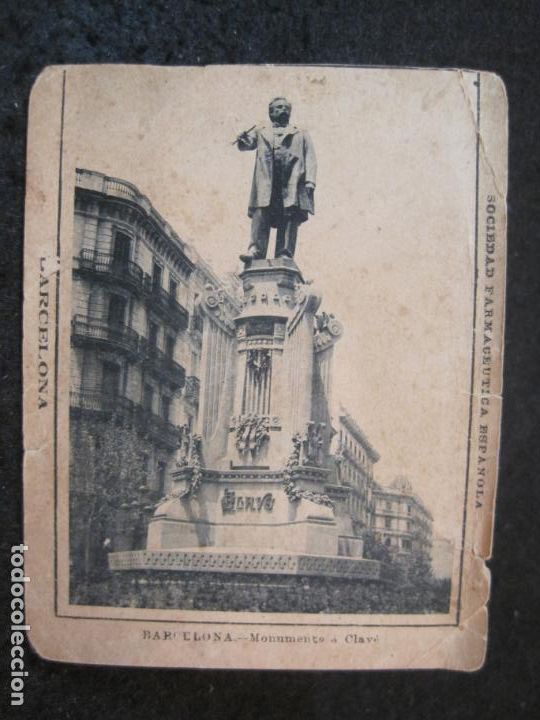 Collectable Antique Stickers: BARCELONA-SOCIEDAD FARMACIA ESPA&Ntilde;OLA-MONUMENTO A CLAVE-PUBLICIDAD PASTILLAS NIELK-VER FOTOS-(85.161)