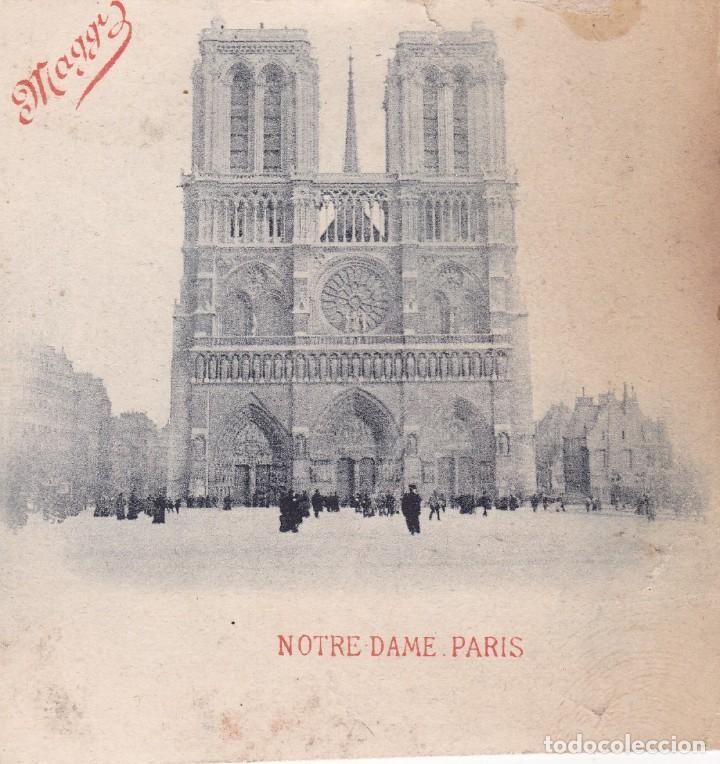 Coleccionismo Cromos antiguos: Notre Dame Paris Francia 7x7ctms.