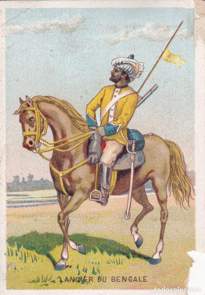 Coleccionismo cromos antiguos: cromo Langeuer du Bengale finales siglo XIX Francia 7x10grms