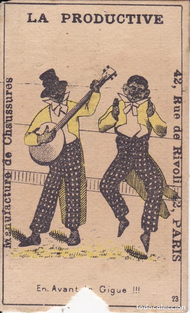Collezionismo Figurine antiche: cromo La Productive dos negritos bailando finales siglo XIX Francia 5x8ctms.