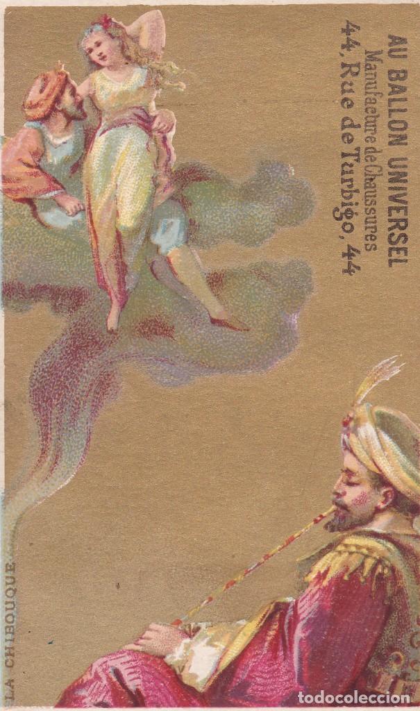 Sammeln alte Sammelbilder: cromo finales siglo XIX Francia fumando 6x10ctms
